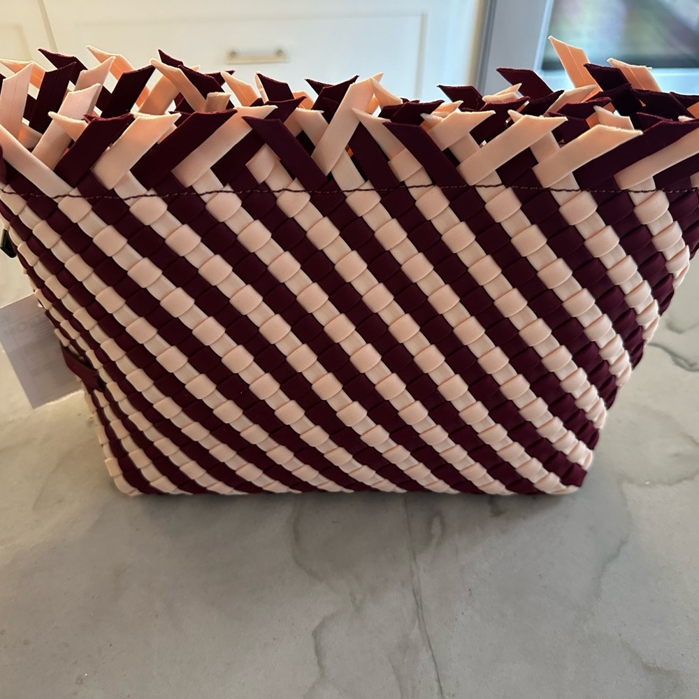 NAGHEDI women’s Havana clutch handbag - Burgundy and peach. NWT